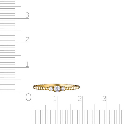 Кольцо из желтого золота с фианитом