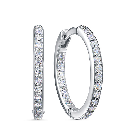 Серьги из серебра с фианитами