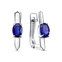 Серьги с английским замком из серебра с сапфирами