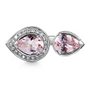 Кольцо из белого золота с бриллиантами, морганитами