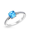 Кольцо из белого золота с бриллиантами, топазом