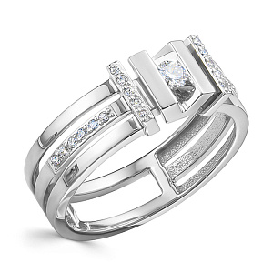 Кольцо из белого золота с бриллиантами