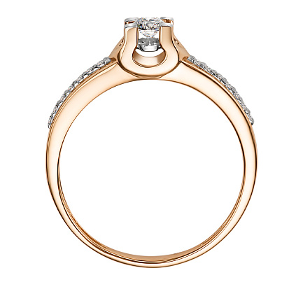 Кольцо из красного золота с бриллиантами