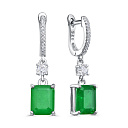 Серьги с английским замком из серебра с алпанитами