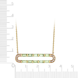 Колье из желтого золота с хризолитом