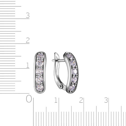 Серьги из серебра с фианитом