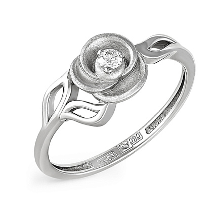 Кольцо из белого золота с бриллиантом