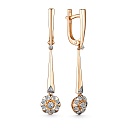 Серьги с английским замком из красного золота с бриллиантами