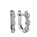 Серьги из серебра с фианитами