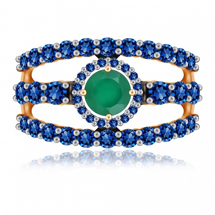 Кольцо из красного золота с агатом