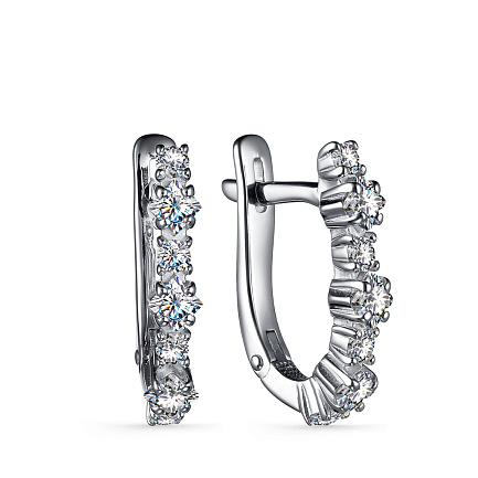 Серьги из серебра с фианитами