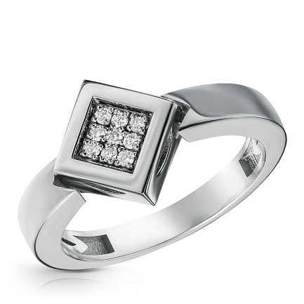 Кольцо из белого золота с бриллиантами