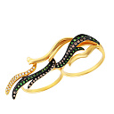 Кольцо из желтого золота с бриллиантами, цаворитами