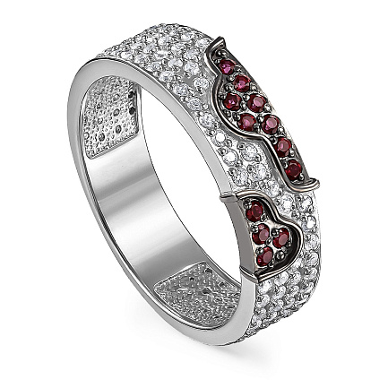 Кольцо из серебра с фианитами