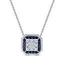 Колье из белого золота с бриллиантами, сапфирами