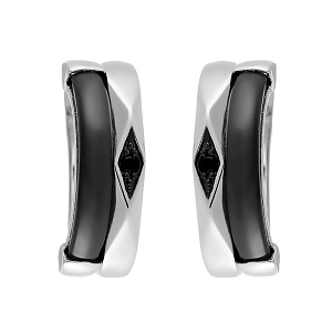 Серьги с английским замком из серебра с керамикой