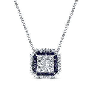 Колье из белого золота с сапфиром