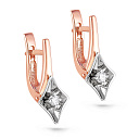 Серьги с английским замком из красного золота с бриллиантами