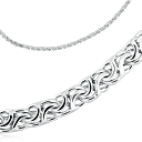 Цепь ручной работы из серебра, плетение скиф