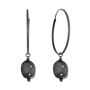 Серьги конго из серебра с цирконием