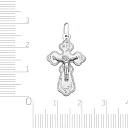 Крест ручной работы из белого золота