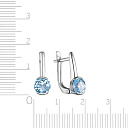 Серьги с английским замком из белого золота с топазом