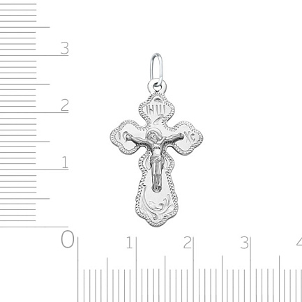 Крест ручной работы из белого золота