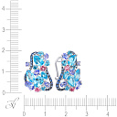 Серьги из белого золота с сапфирами, танзанитами