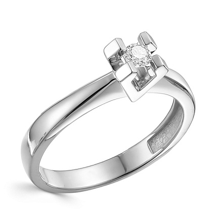Кольцо из белого золота с бриллиантом