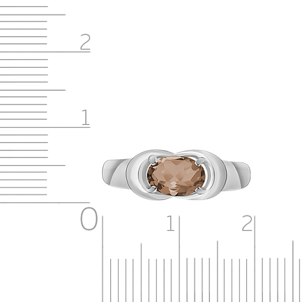Кольцо с раухтопазом из серебра