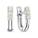 Серьги с английским замком из белого золота с бриллиантами