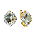 Серьги с английским замком из желтого золота