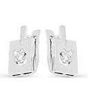 Серьги с английским замком из белого золота с бриллиантами