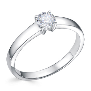 Кольцо из белого золота с бриллиантом