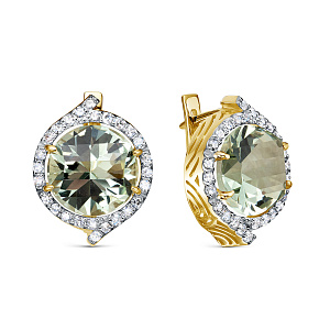 Серьги с английским замком из желтого золота