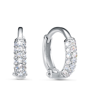 Серьги из серебра с фианитами