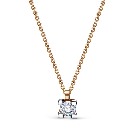 Колье из красного золота с бриллиантом