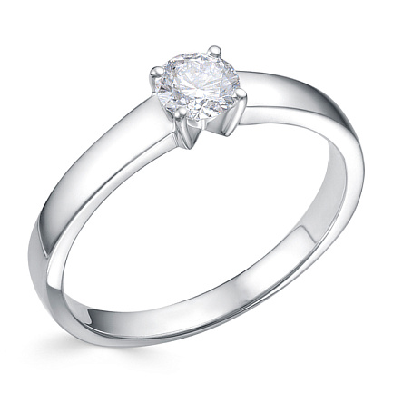 Кольцо из белого золота с бриллиантом