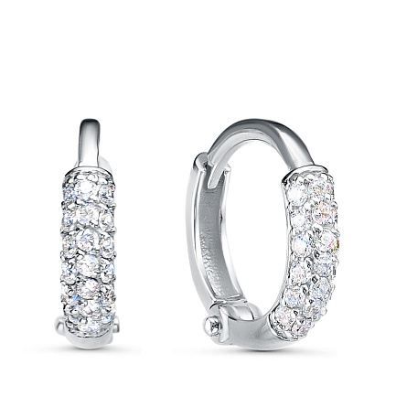 Серьги из серебра с фианитами