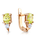 Серьги из красного золота с фианитом