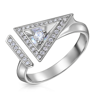 Кольцо из белого золота с бриллиантом