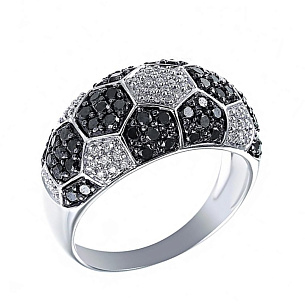 Кольцо из белого золота с бриллиантами