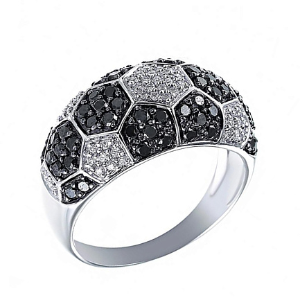 Кольцо из белого золота с бриллиантами