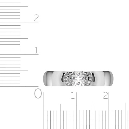 Кольцо обручальное из белого золота с бриллиантами