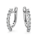 Серьги с английским замком из белого золота с бриллиантами