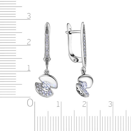 Серьги с английским замком из белого золота с бриллиантами