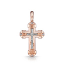 Крест из красного золота с бриллиантами