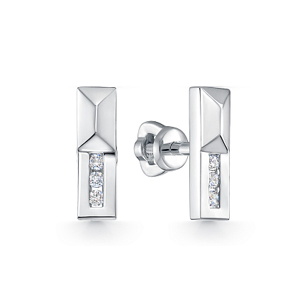 Серьги из белого золота с бриллиантами