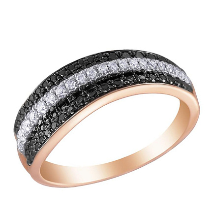 Кольцо из красного золота с бриллиантами