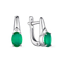 Серьги с английским замком из серебра с бриллиантами